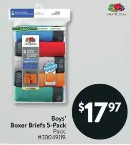 Walmart Boys' Boxer Briefs 5-pack offer