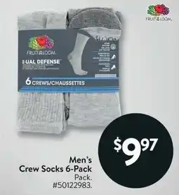 Walmart Men's Crew Socks offer