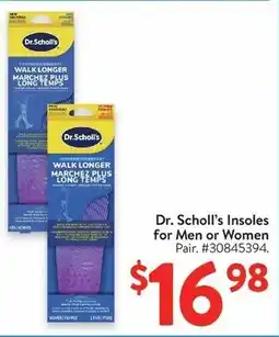 Walmart Dr. Scholl's Insoles for Men or Women offer