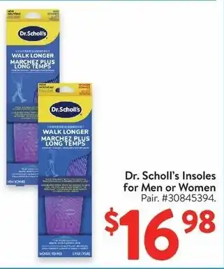 Walmart Dr. Scholl's Insoles for Men or Women offer