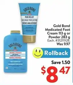 Walmart Gold Bond Medicated Foot Cream or Powder offer