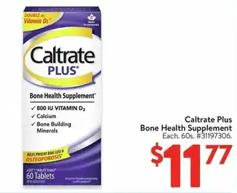 Walmart Caltrate Plus Bone Health Supplement offer