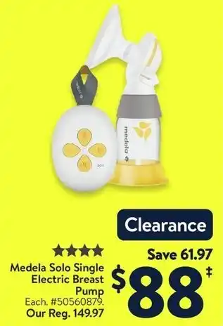 Walmart Medela Solo Single Electric Breast Pump offer