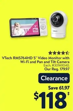 Walmart VTech RM5764HD 5" Video Monitor with Wi-Fi and Pan and Tilt Camera offer