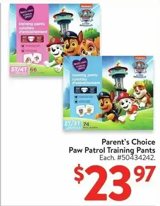 Walmart Parent's Choice Paw Patrol Training Pants offer