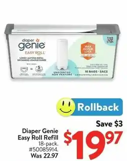 Walmart Diaper Genie Easy Roll Refill offer