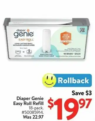 Walmart Diaper Genie Easy Roll Refill offer