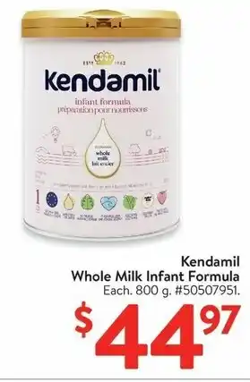 Walmart Kendamil Whole Milk Infant Formula offer