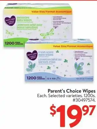 Walmart Parent's Choice Wipes offer