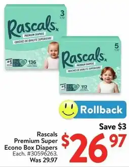 Walmart Rascals Premium Super Econo Box Diapers offer