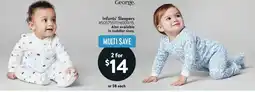 Walmart George Infants' Sleepers offer