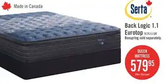 The Brick Serta Back Logic 1.1 Eurotop Luxury Firm Queen Mattress offer