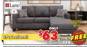 Surplus Furniture Wowza Dusk 2-Piece Sectional offer