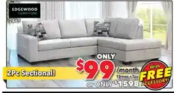 Surplus Furniture Naples Silver 2Pc Sectional offer