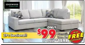 Surplus Furniture Naples Silver 2Pc Sectional offer