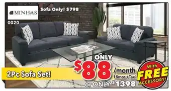 Surplus Furniture Cameron Smoke Sofa & Loveseat Set offer