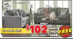 Surplus Furniture Deltona Graphite Sofa & Loveseat Set offer