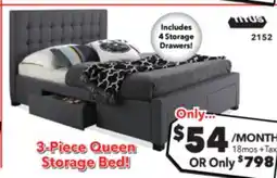 Surplus Furniture Grey Queen Storage Bed offer