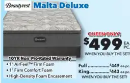 Surplus Furniture Malta Deluxe Firm Tight Top Queen Mattress Set offer