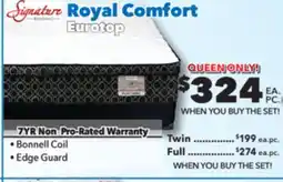 Surplus Furniture Royal Comfort Ptop Queen Set offer