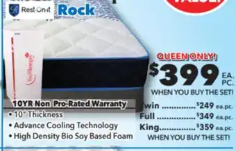 Surplus Furniture Rock Extra Firm Queen Mattress Set offer