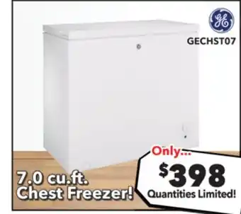 Surplus Furniture GE White 7.0 Cubic Foot Chest Freezer offer