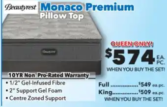 Surplus Furniture Monaco Premium Firm Pillow Top Queen Mattress Set offer