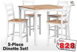 Surplus Furniture Gesthaven White Counter Height 5-Piece Dinette offer