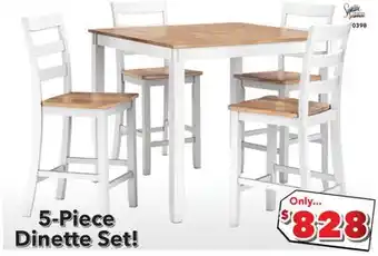 Surplus Furniture Gesthaven White Counter Height 5-Piece Dinette offer