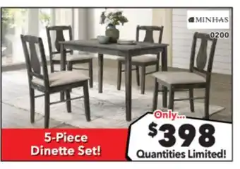 Surplus Furniture Kaylee Weather Grey 5 Piece Dinette offer