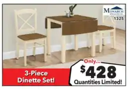 Surplus Furniture Cream & Oak 3-Piece Dinette Set offer