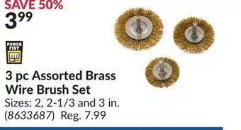 Princess Auto 3 pc Assorted Brass Wire Brush Set offer