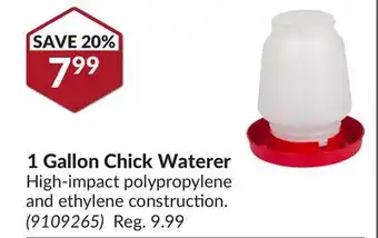 Princess Auto 1 Gallon Chick Waterer offer