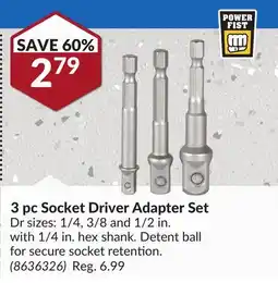 Princess Auto 3 pc Socket Driver Adapter Set offer