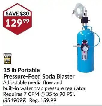 Princess Auto 15 lb Portable Pressure-Feed Soda Blaster offer