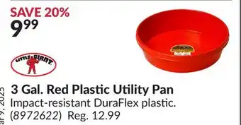 Princess Auto 3 Gal. Red Plastic Utility Pan offer