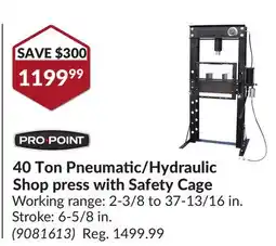 Princess Auto 40 Ton Pneumatic/Hydraulic Shop press with Safety Cage offer