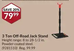 Princess Auto 3 Ton Off-Road Jack Stand offer