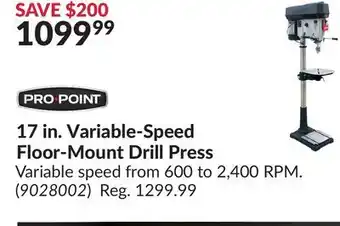 Princess Auto 17 in. Variable-Speed Floor-Mount Drill Press offer