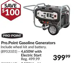 Princess Auto Pro. Point Gasoline Generators offer