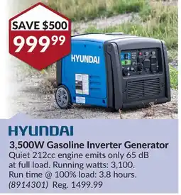 Princess Auto 3,500W Gasoline Inverter Generator offer