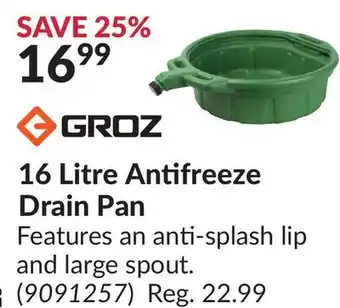 Princess Auto 16 Litre Antifreeze Drain Pan offer