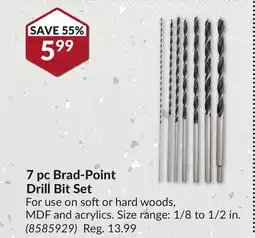 Princess Auto 7 pc Brad-Point Drill Bit Set offer