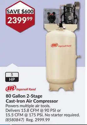 Princess Auto 80 Gallon 2-Stage Cast-Iron Air Compressor offer