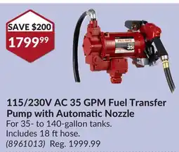 Princess Auto 115/230V AC 35 GPM Fuel Transfer Pump offer