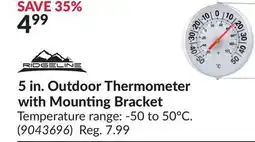 Princess Auto 5 in. Outdoor Thermometer with Mounting Bracket offer