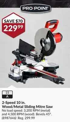 Princess Auto 2-Speed 10 in. Wood/Metal Sliding Mitre Saw offer