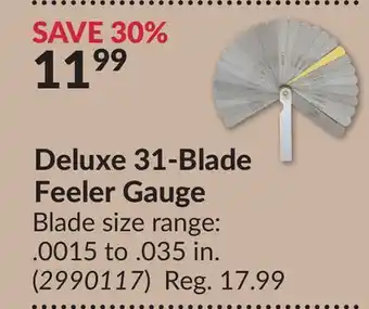 Princess Auto Deluxe 31-Blade Feeler Gauge offer