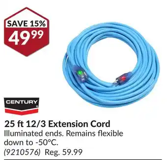 Princess Auto 25 ft 12/3 Extension Cord offer