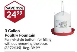 Princess Auto 3 Gallon Poultry Fountain offer